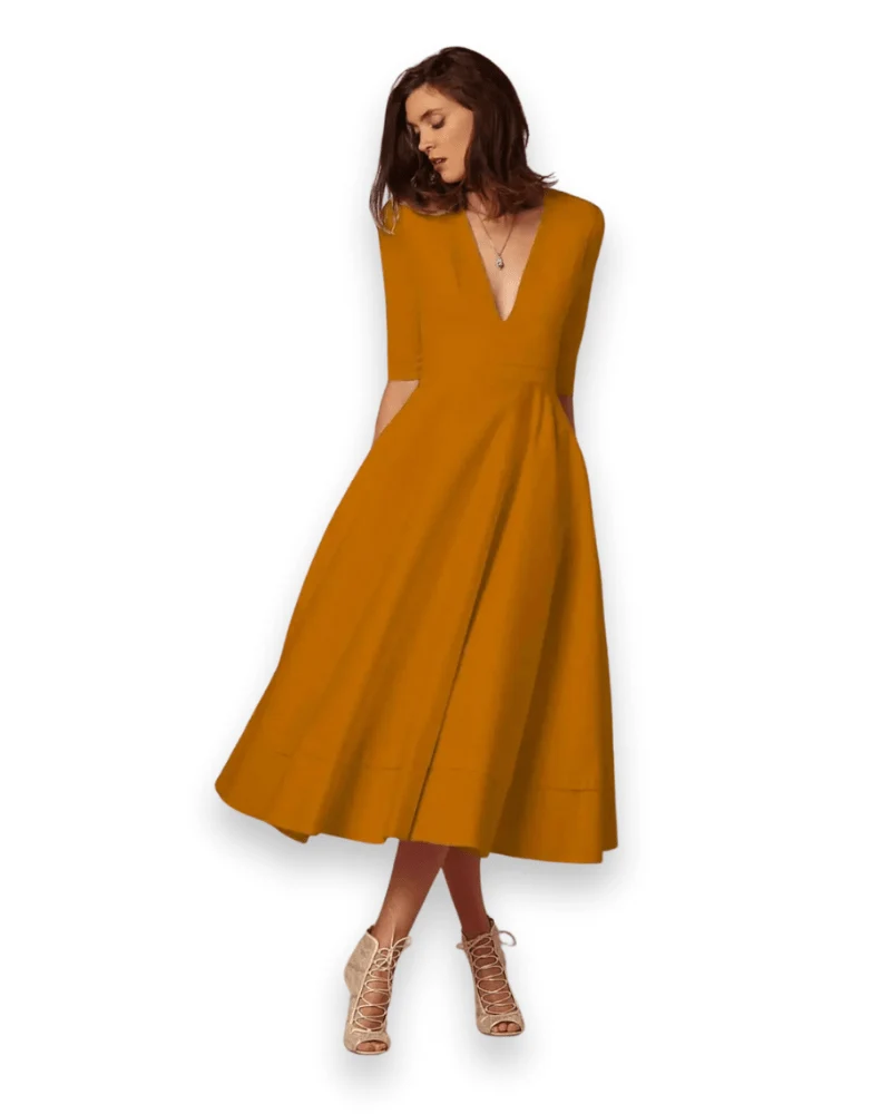 Robe Midi en Tissu Confortable pour Femmes
