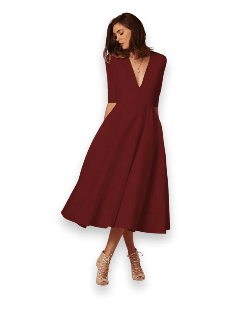 Robe Midi en Tissu Confortable pour Femmes
