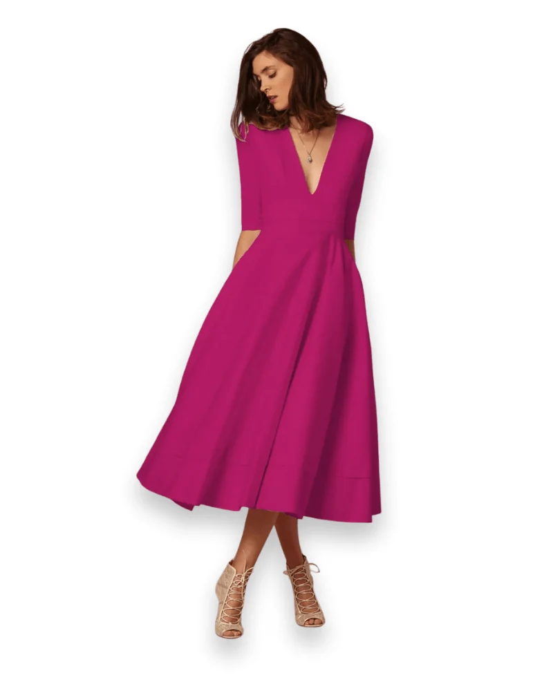 Robe Midi en Tissu Confortable pour Femmes