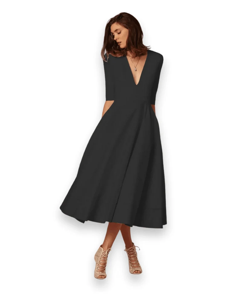 Robe Midi en Tissu Confortable pour Femmes