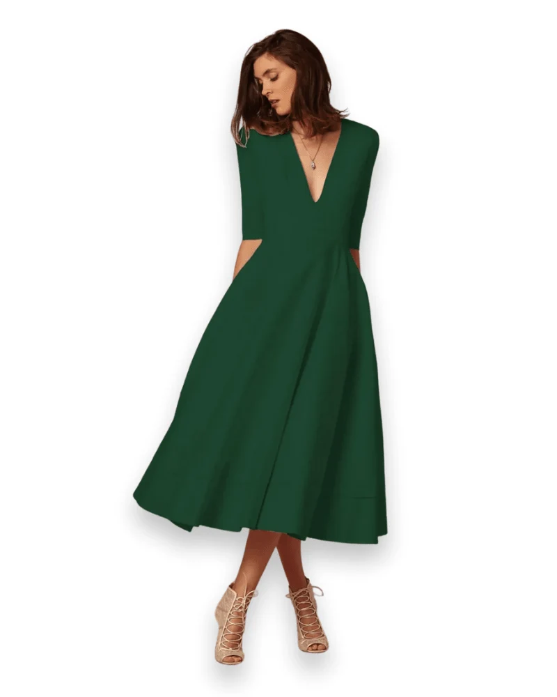 Robe Midi en Tissu Confortable pour Femmes