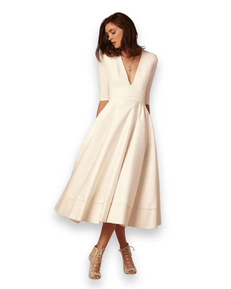 Robe Midi en Tissu Confortable pour Femmes