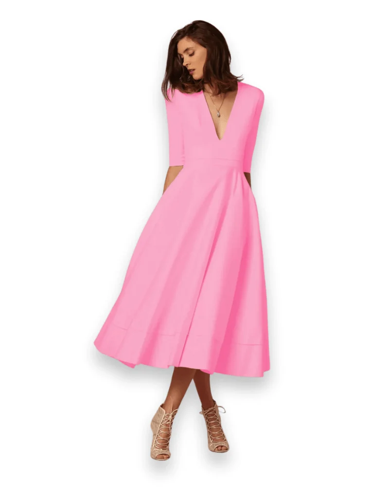 Robe Midi en Tissu Confortable pour Femmes