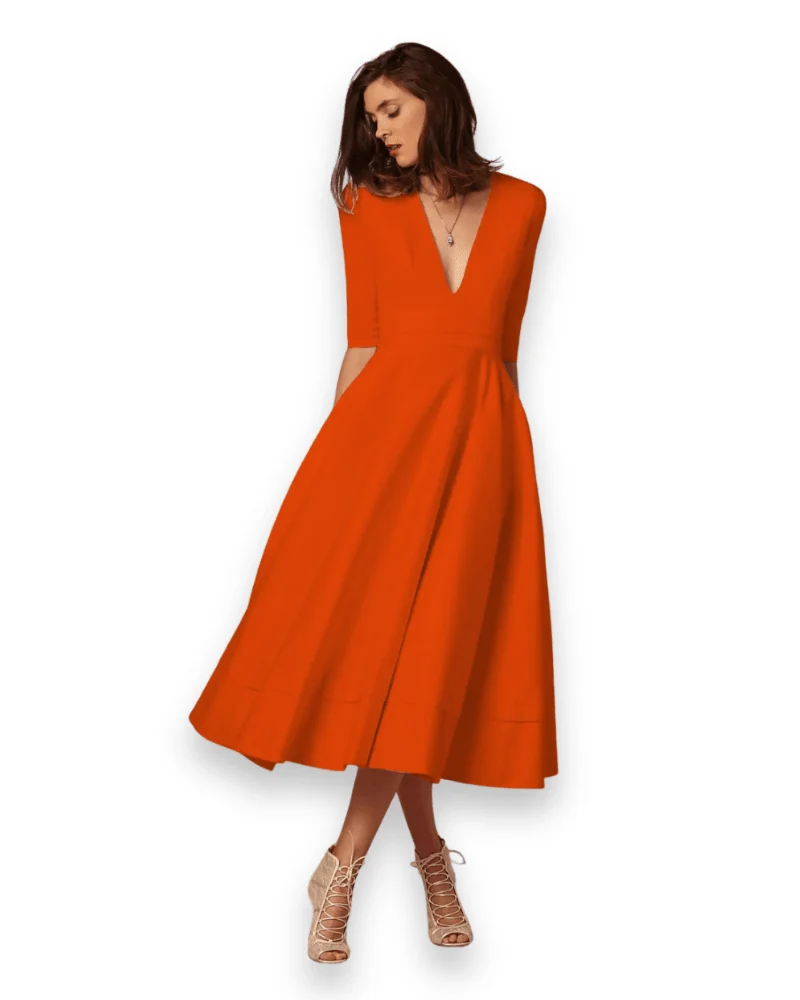 Robe Midi en Tissu Confortable pour Femmes