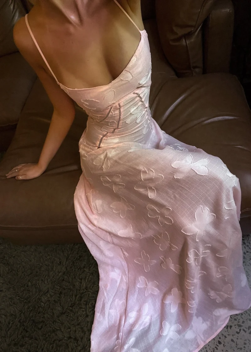 Robe Longue Jacquard Corset pour Femmes