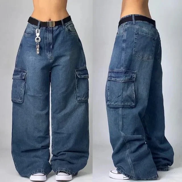 Jeans Cargo Taille Haute pour Femmes