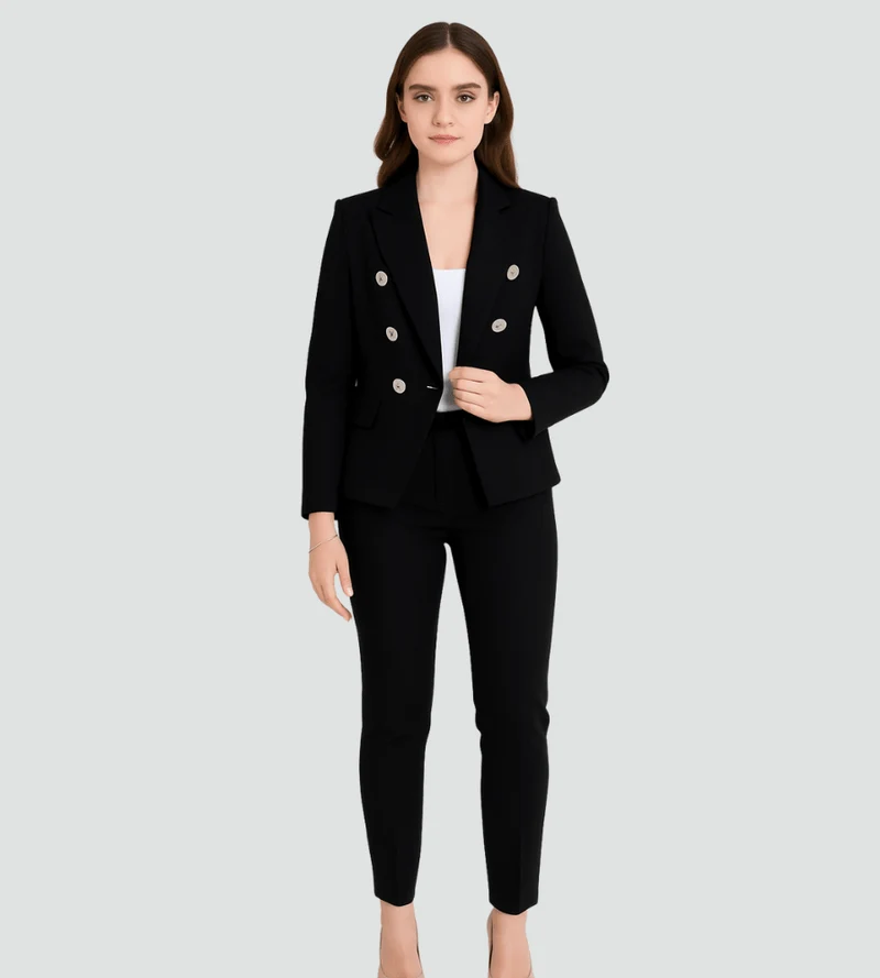 Costume Femme à Double Boutonnage