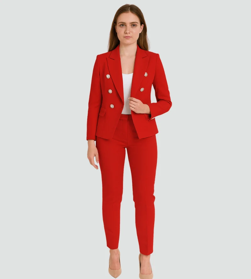 Costume Femme à Double Boutonnage