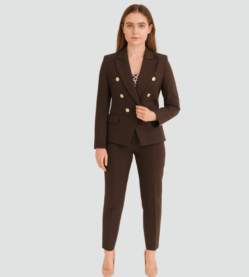 Costume Femme à Double Boutonnage