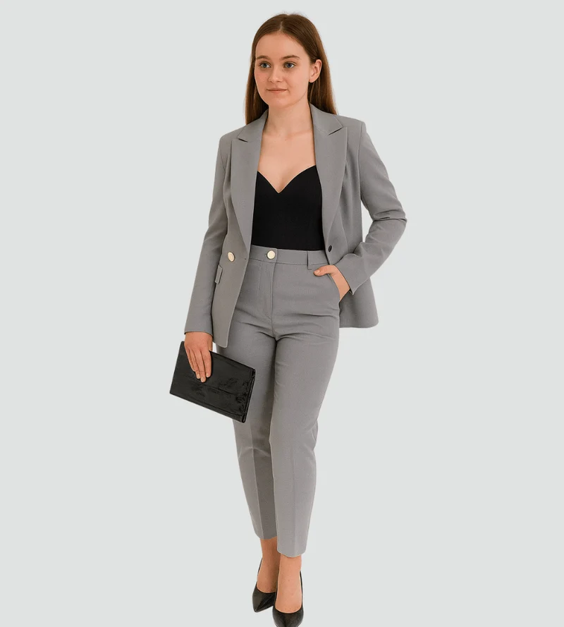 Costume Femme à Double Boutonnage