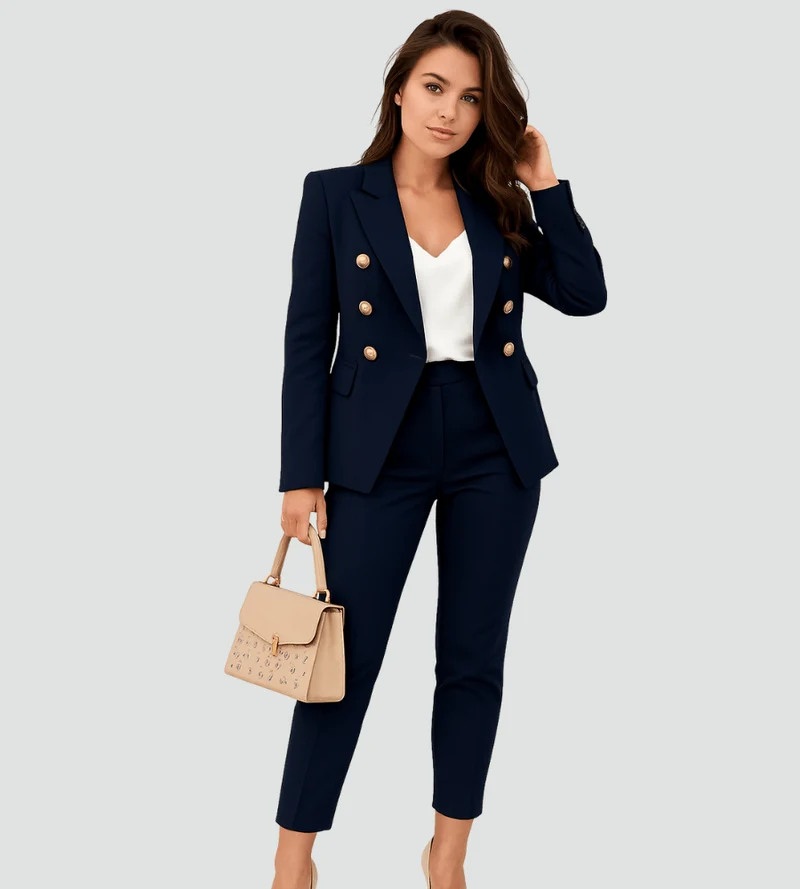 Costume Femme à Double Boutonnage