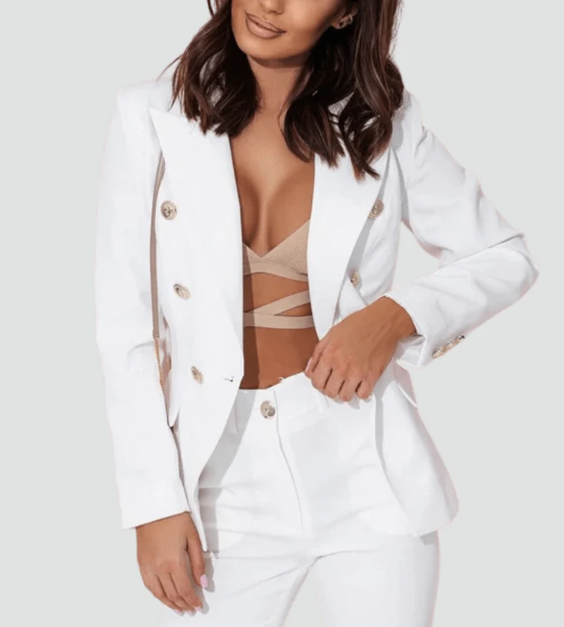 Ensemble Tailleur Double Boutonnage pour Femmes