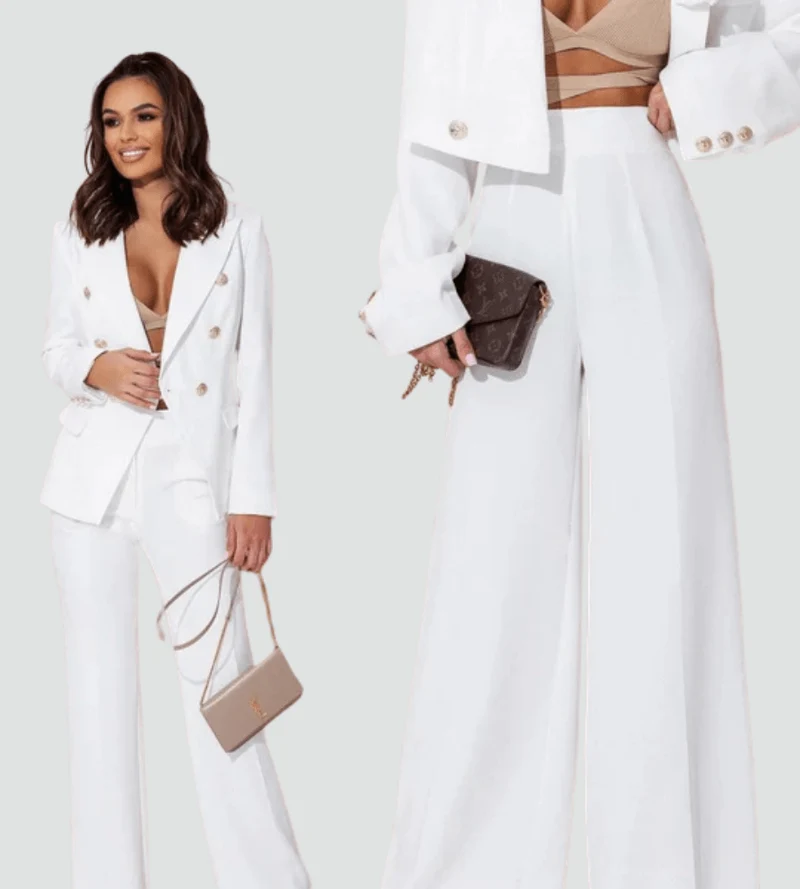 Ensemble Tailleur Double Boutonnage pour Femmes