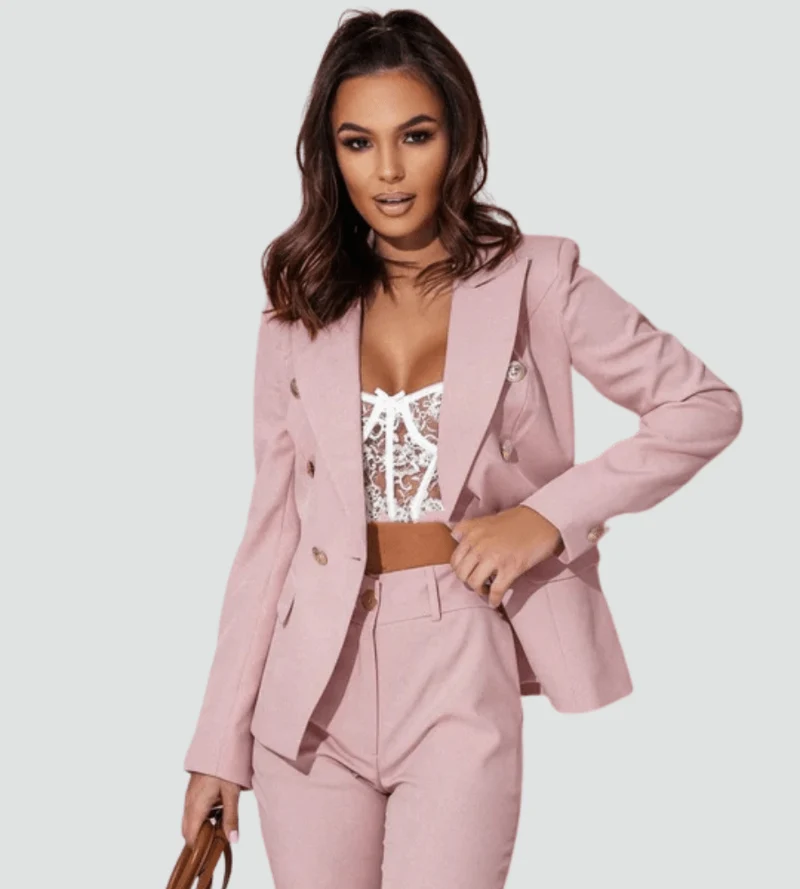Ensemble Tailleur Double Boutonnage pour Femmes