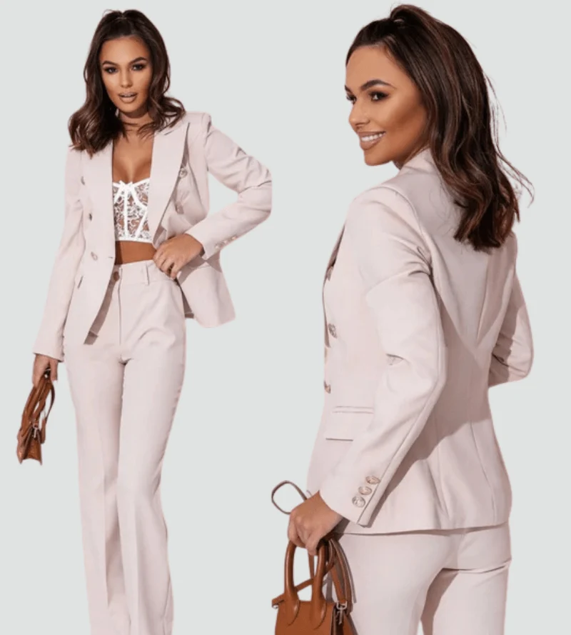 Ensemble Tailleur Double Boutonnage pour Femmes