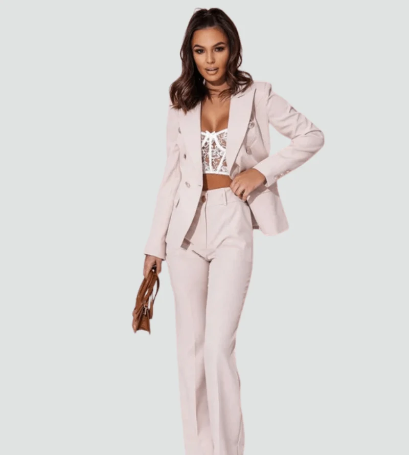 Ensemble Tailleur Double Boutonnage pour Femmes