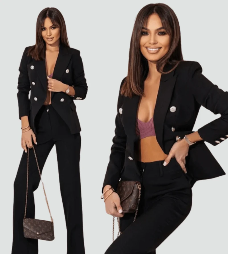 Ensemble Tailleur Double Boutonnage pour Femmes