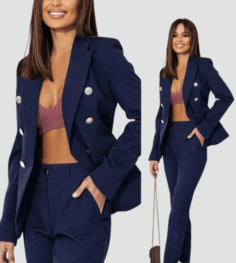 Ensemble Tailleur Double Boutonnage pour Femmes