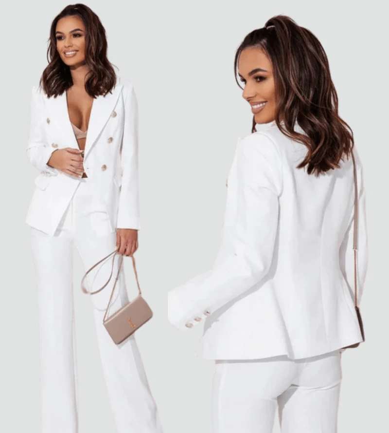 Ensemble Tailleur Double Boutonnage pour Femmes
