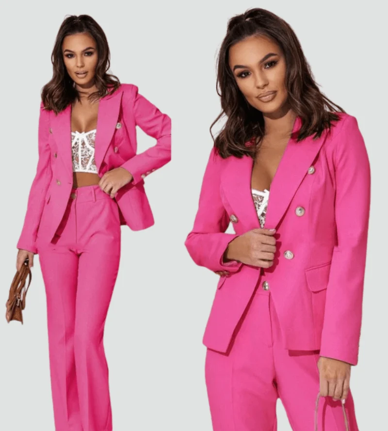 Ensemble Tailleur Double Boutonnage pour Femmes