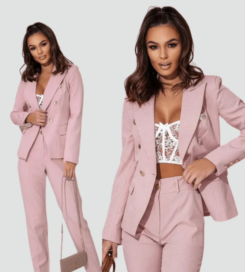 Ensemble Tailleur Double Boutonnage pour Femmes
