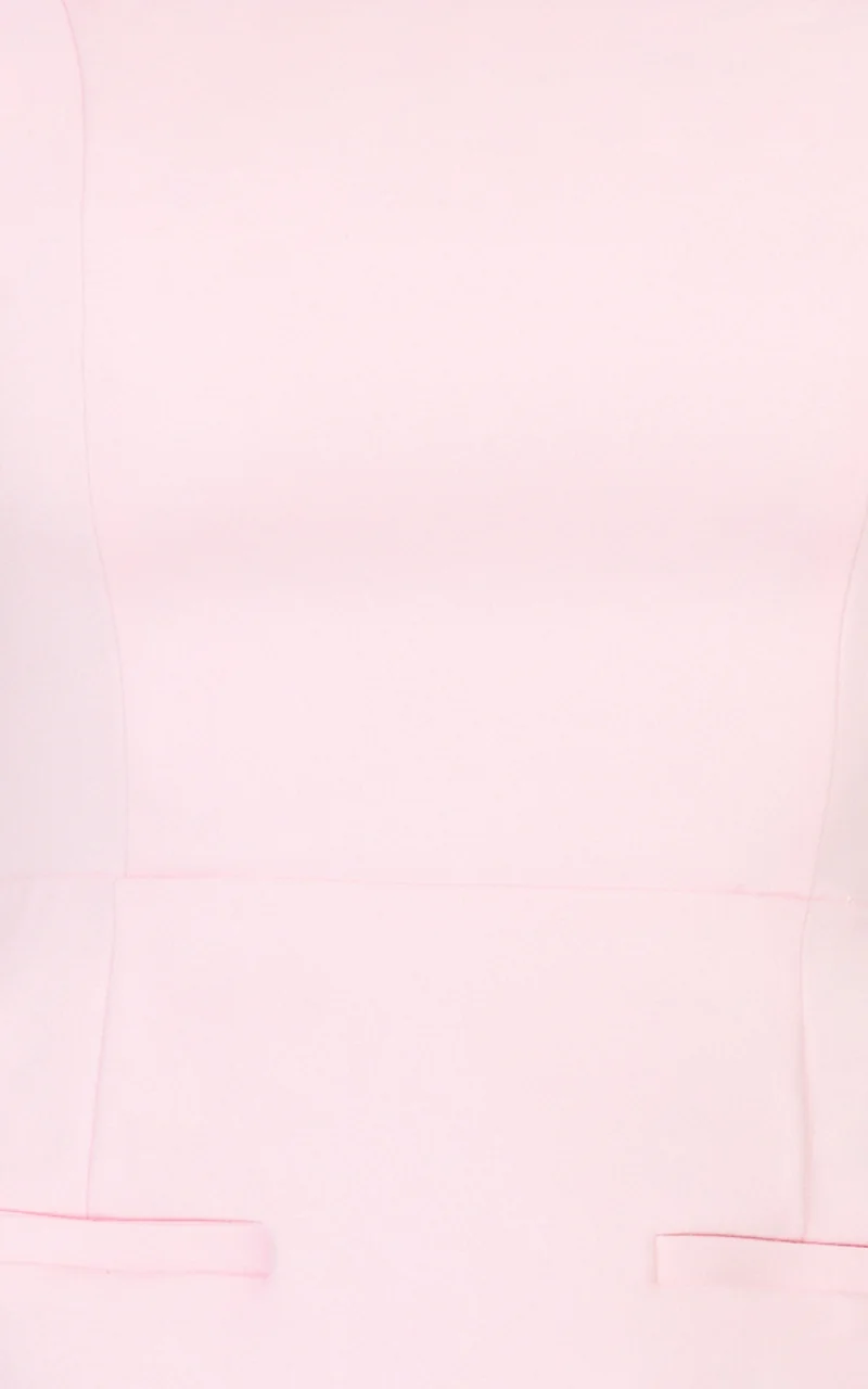 Eloise Playsuit - Straight Neck Fit And Flare Playsuit in Pink