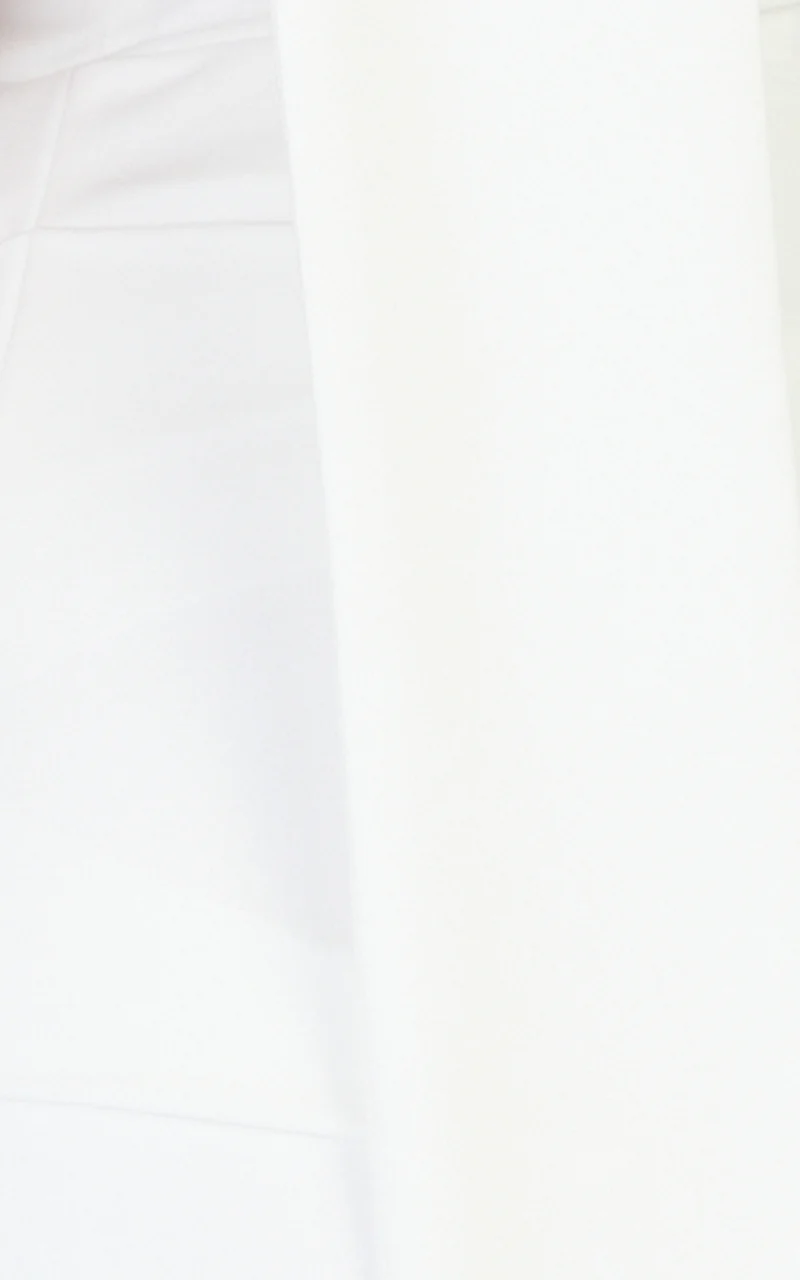 Cosette Mini Dress - Draped Sash Side Ruched Dress in White