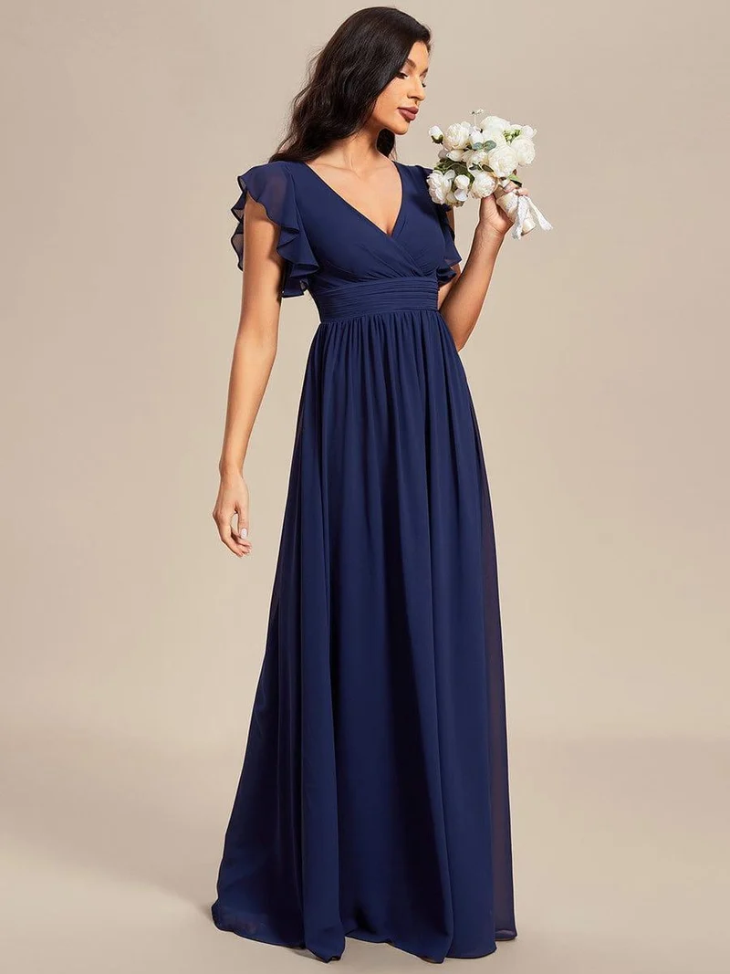 ever LILYANA|Robe de demoiselle d'honneur en mousseline avec dos découpé