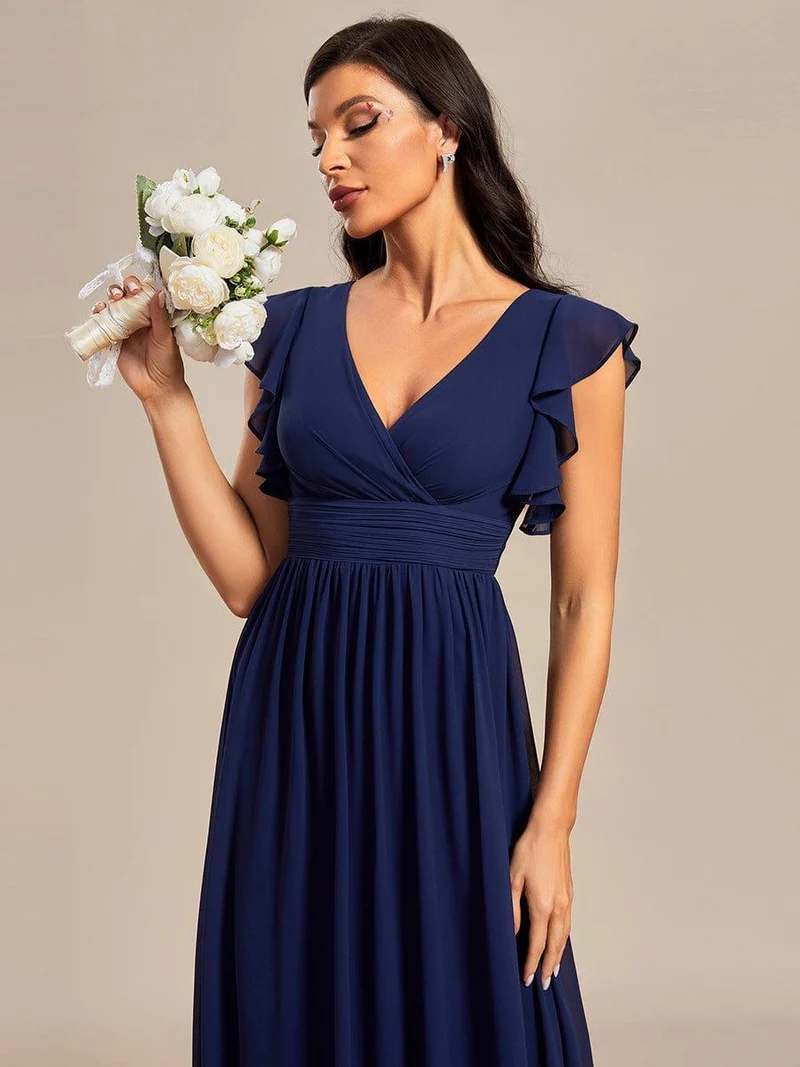ever LILYANA|Robe de demoiselle d'honneur en mousseline avec dos découpé