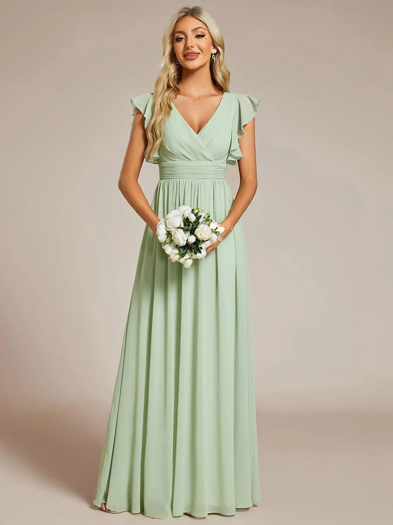 ever LILYANA|Robe de demoiselle d'honneur en mousseline avec dos découpé