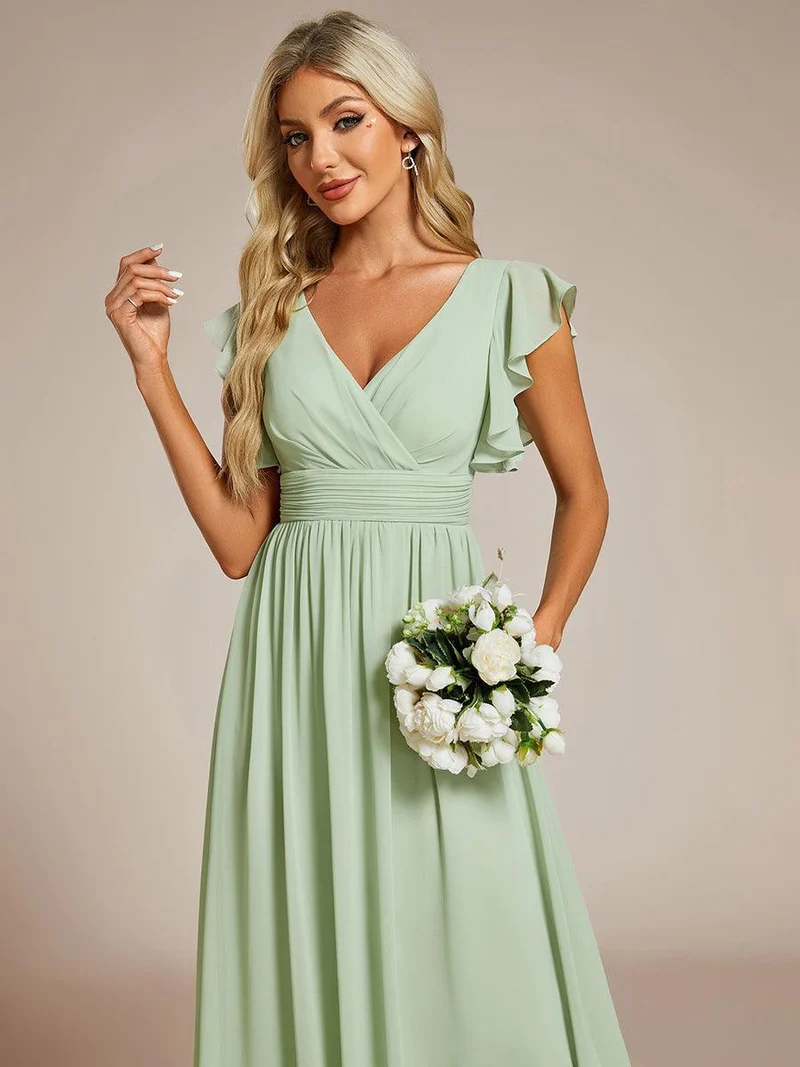 ever LILYANA|Robe de demoiselle d'honneur en mousseline avec dos découpé