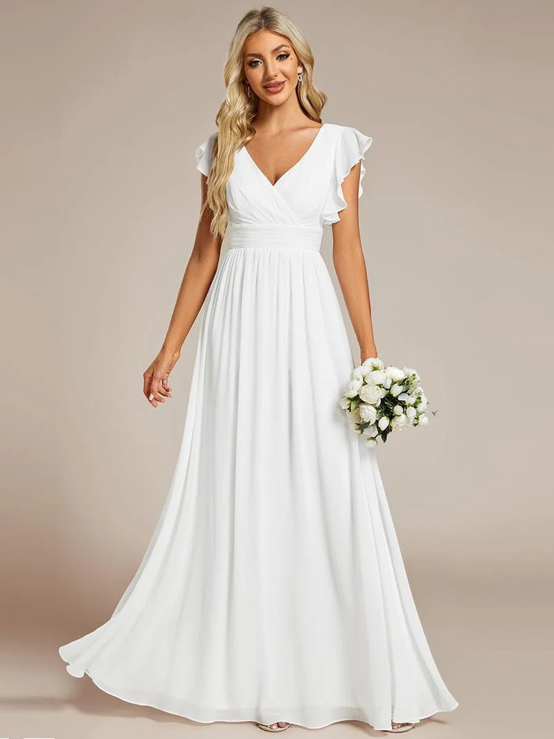 ever LILYANA|Robe de demoiselle d'honneur en mousseline avec dos découpé