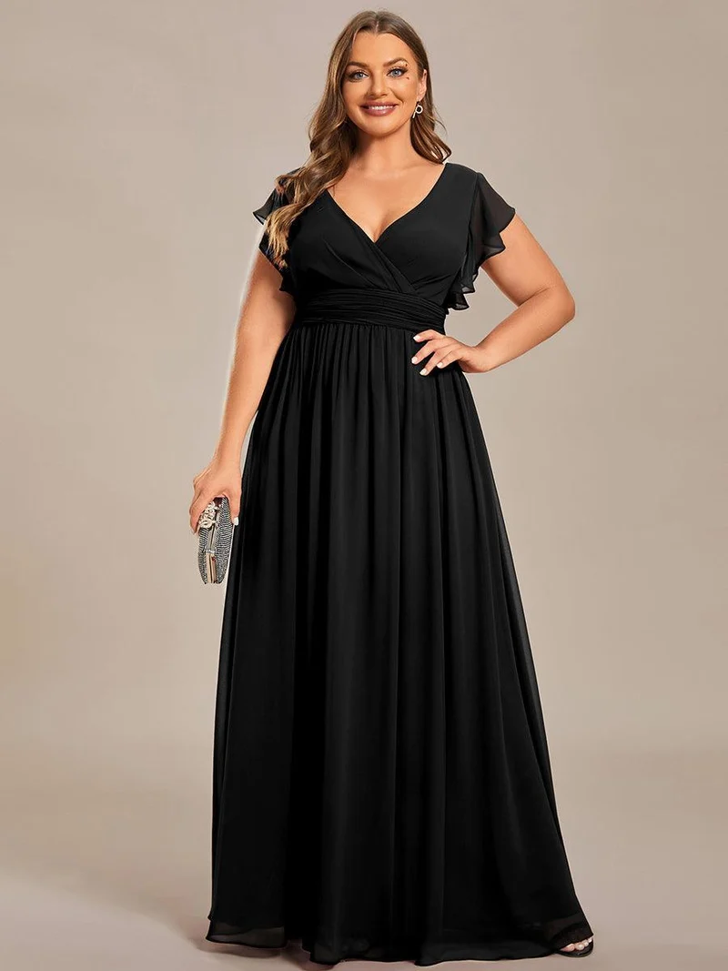ever LILYANA|Robe de demoiselle d'honneur en mousseline avec dos découpé