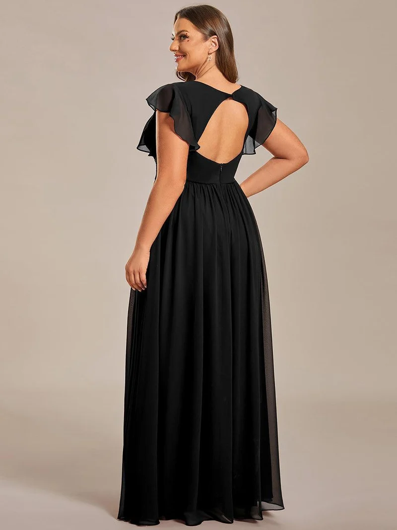 ever LILYANA|Robe de demoiselle d'honneur en mousseline avec dos découpé