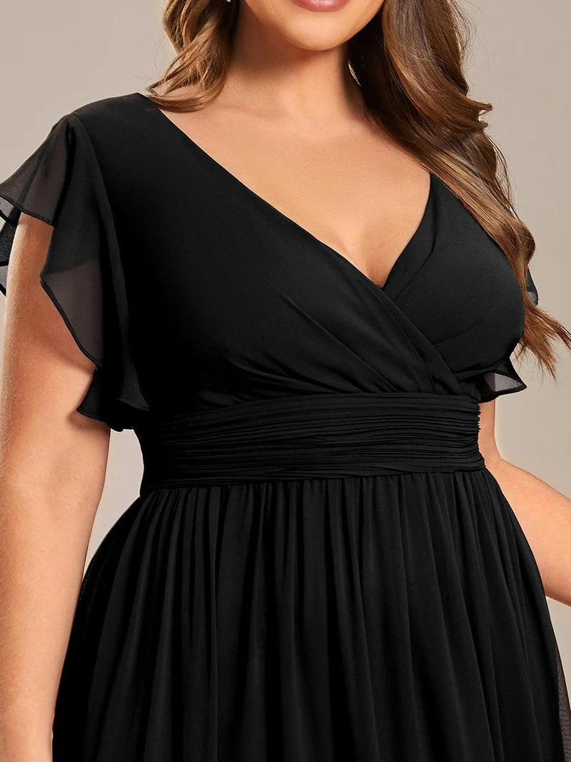 ever LILYANA|Robe de demoiselle d'honneur en mousseline avec dos découpé