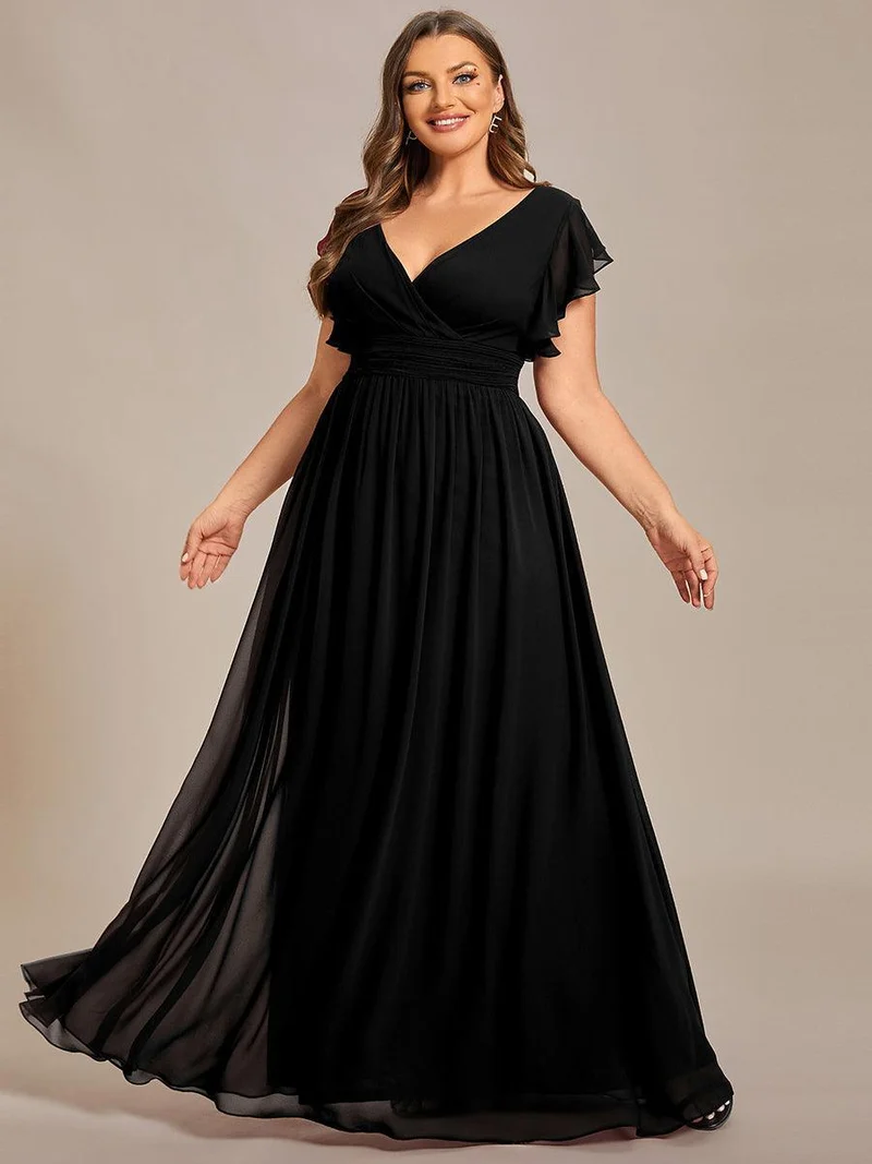ever LILYANA|Robe de demoiselle d'honneur en mousseline avec dos découpé