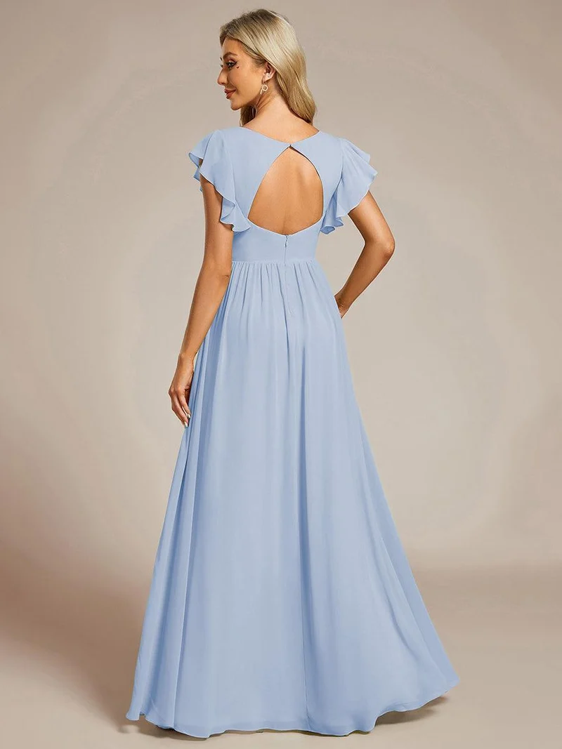 ever LILYANA|Robe de demoiselle d'honneur en mousseline avec dos découpé