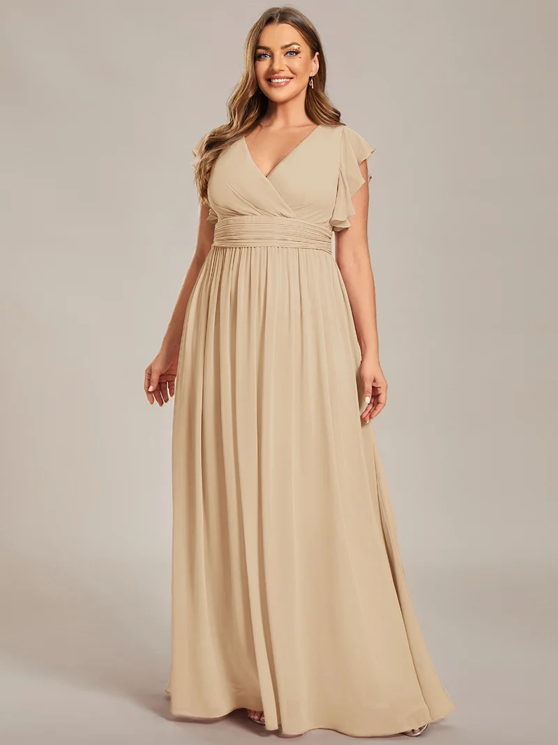 ever LILYANA|Robe de demoiselle d'honneur en mousseline avec dos découpé