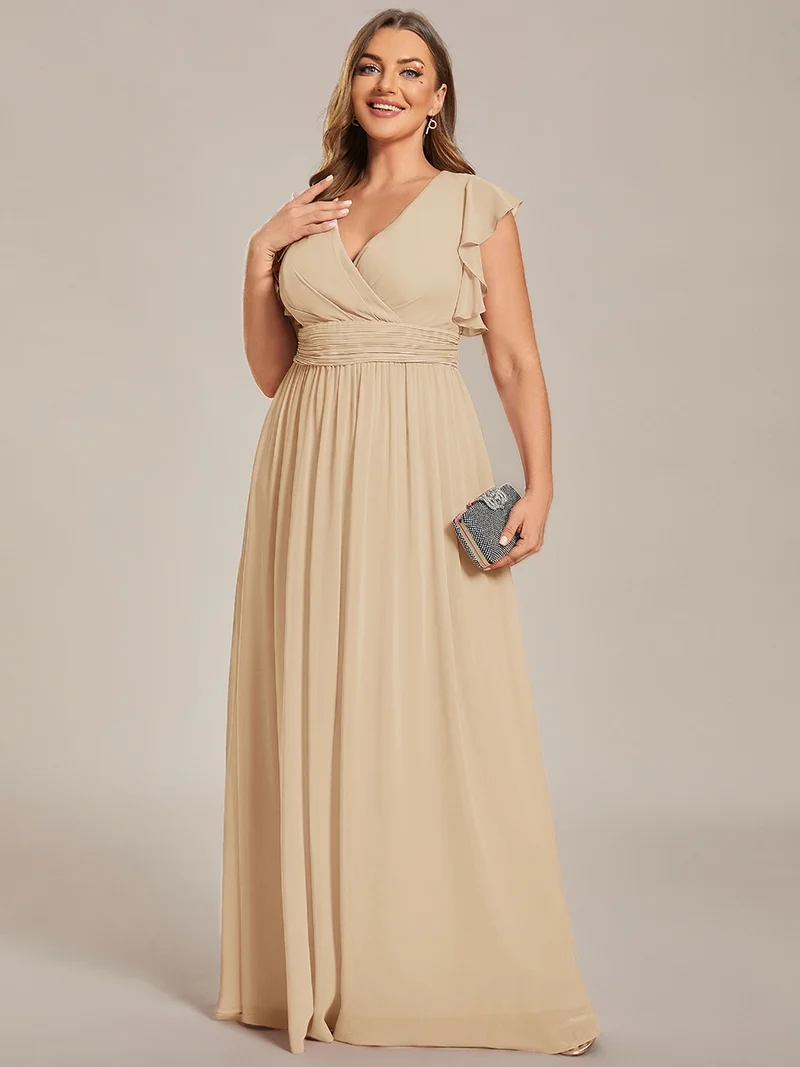 ever LILYANA|Robe de demoiselle d'honneur en mousseline avec dos découpé