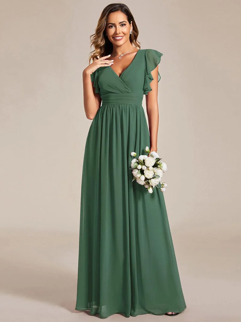 ever LILYANA|Robe de demoiselle d'honneur en mousseline avec dos découpé