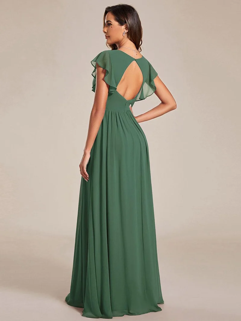 ever LILYANA|Robe de demoiselle d'honneur en mousseline avec dos découpé