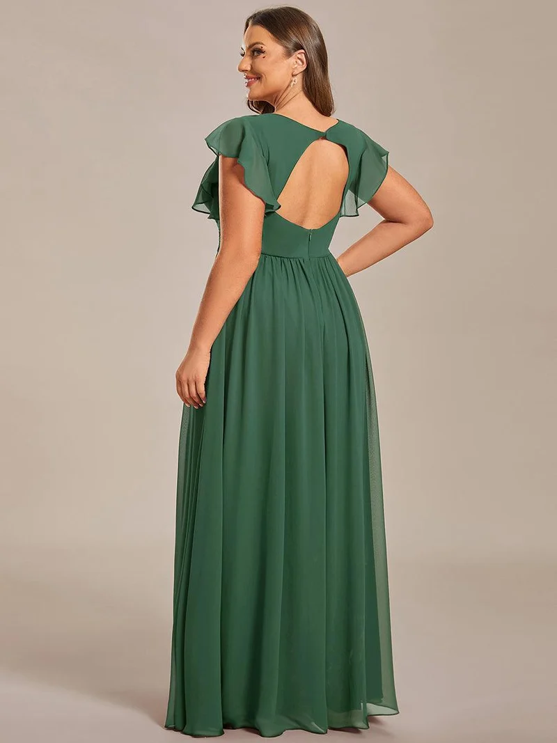 ever LILYANA|Robe de demoiselle d'honneur en mousseline avec dos découpé