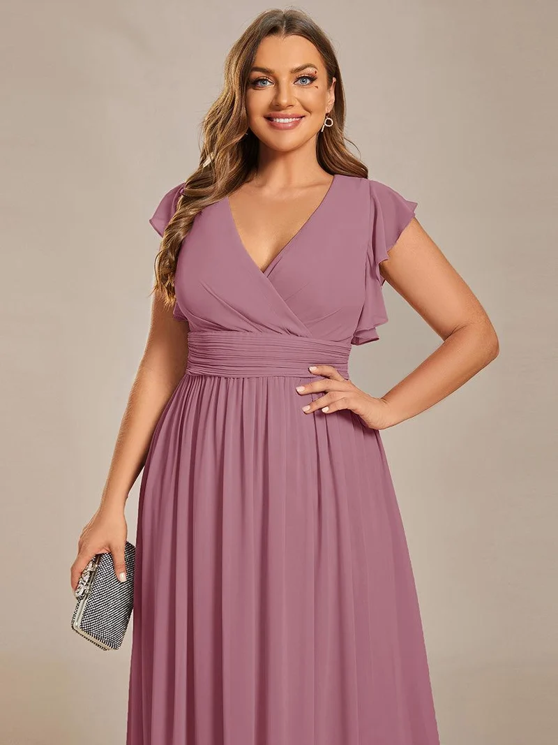 ever LILYANA|Robe de demoiselle d'honneur en mousseline avec dos découpé