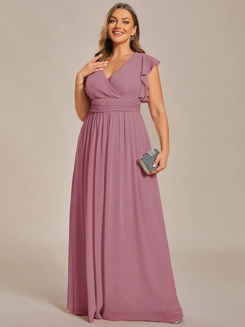 ever LILYANA|Robe de demoiselle d'honneur en mousseline avec dos découpé