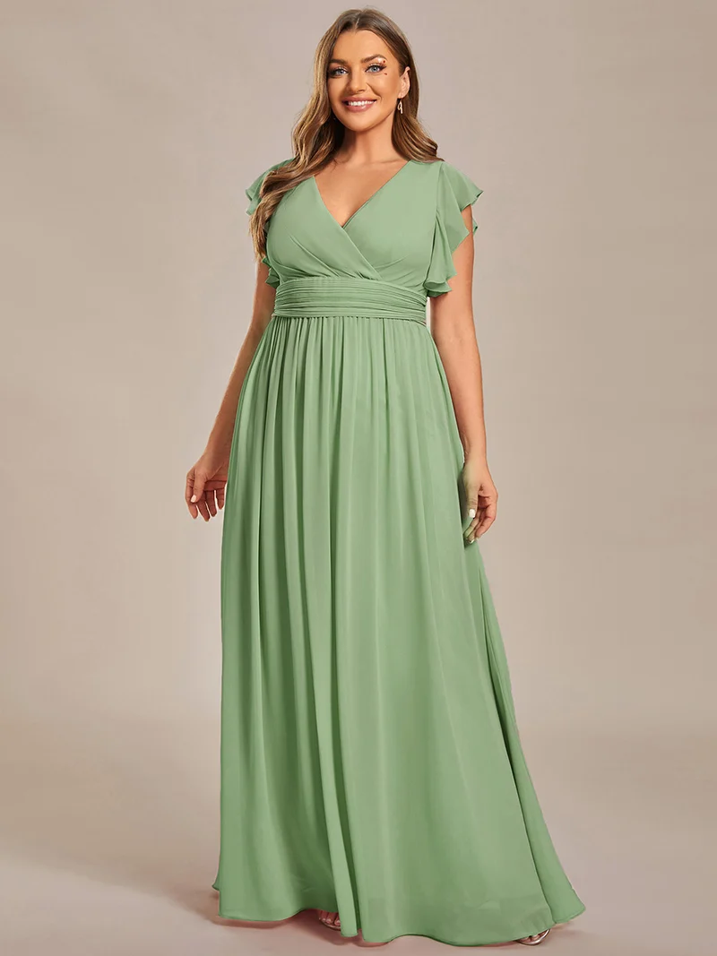 ever LILYANA|Robe de demoiselle d'honneur en mousseline avec dos découpé