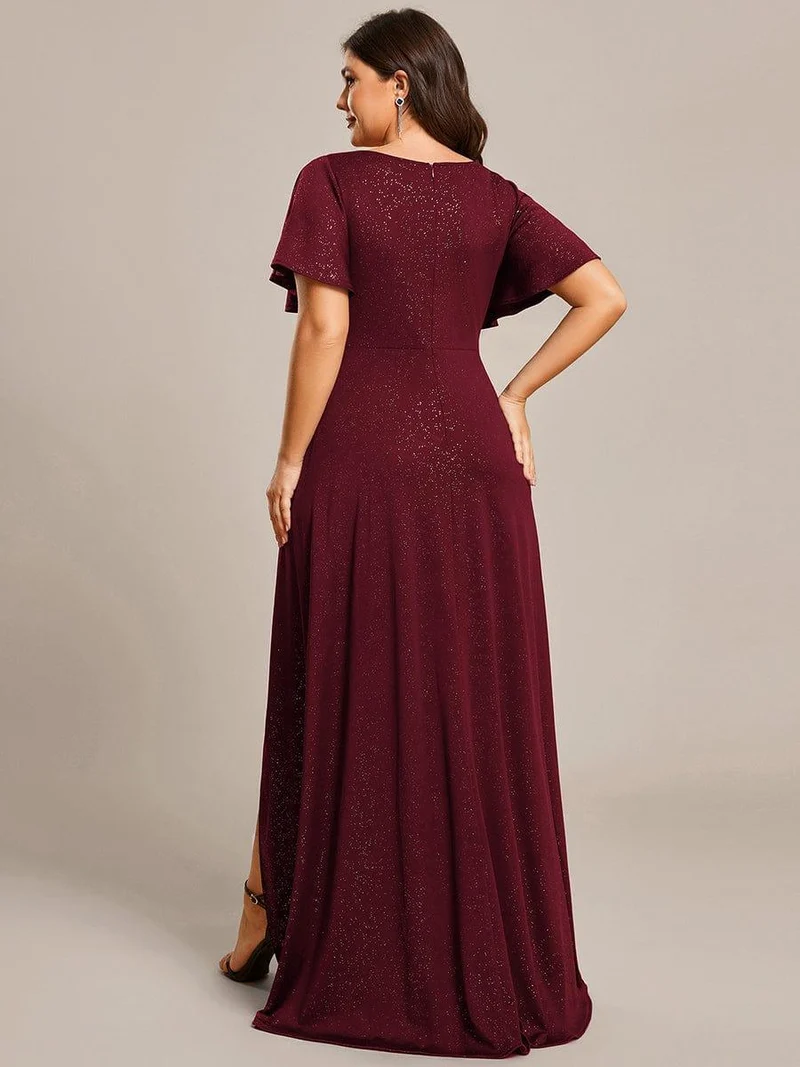 pretty MELODÉ|Robe de Soirée élégante à paillettes décolleté en V profond Grande taille (Vente Finale)