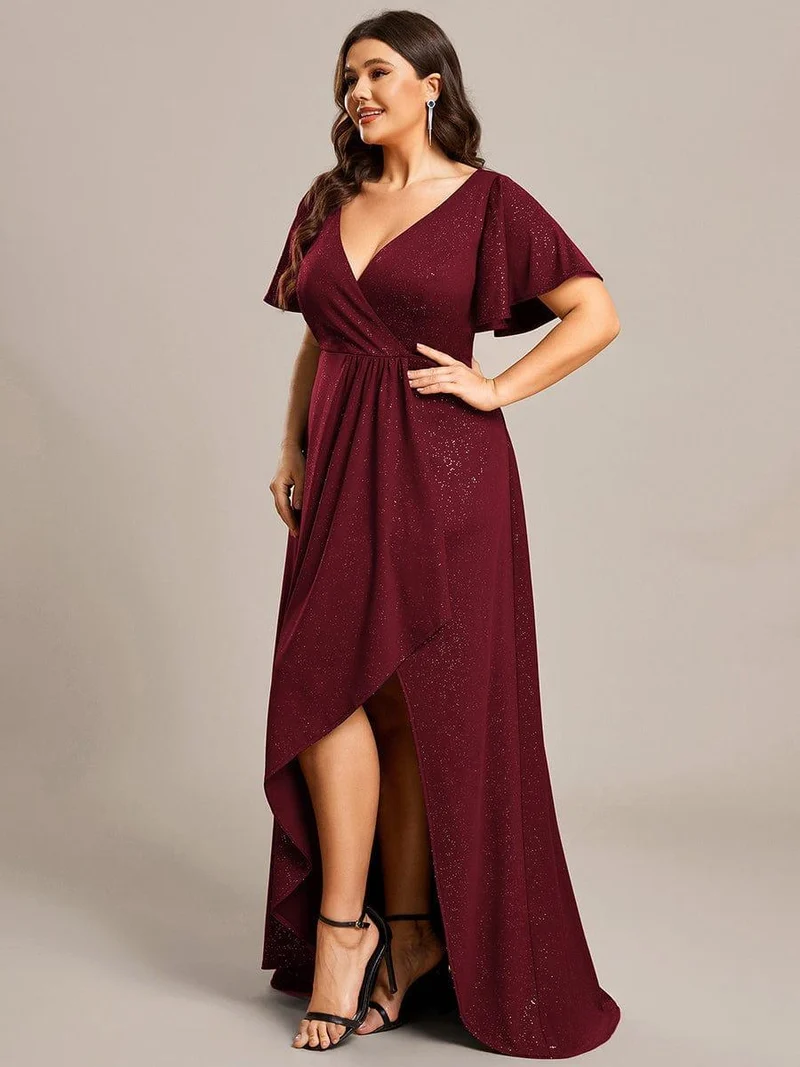 pretty MELODÉ|Robe de Soirée élégante à paillettes décolleté en V profond Grande taille (Vente Finale)