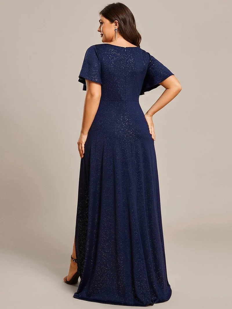 pretty MELODÉ|Robe de Soirée élégante à paillettes décolleté en V profond Grande taille (Vente Finale)