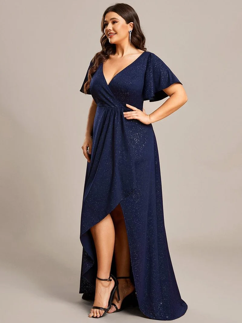 pretty MELODÉ|Robe de Soirée élégante à paillettes décolleté en V profond Grande taille (Vente Finale)