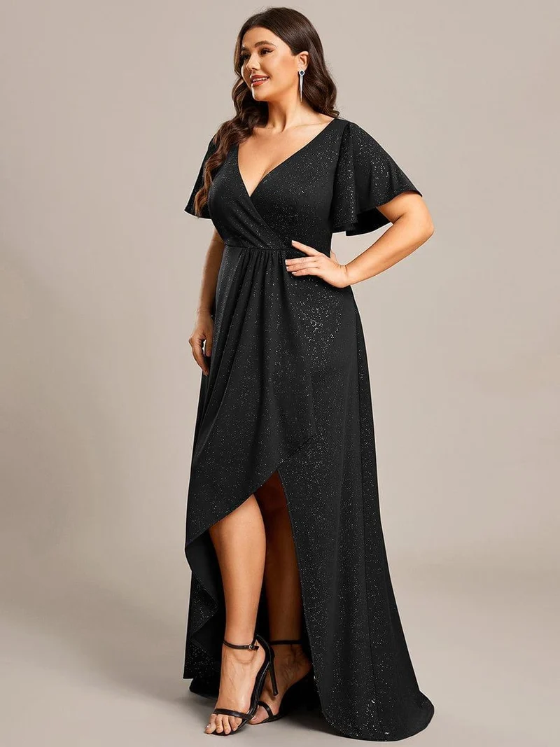pretty MELODÉ|Robe de Soirée élégante à paillettes décolleté en V profond Grande taille (Vente Finale)
